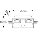 Γύψινο τετράγωνο spot 2xGU10 215x215mm