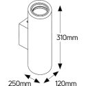 Γύψινο στρογγυλό spot ρυθμιζόμενο 2xGU10 100x250mm