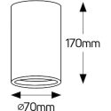 Γύψινο στρογγυλό spot επίτοιχο 1xGU10 70x170mm