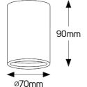 Γύψινο στρογγυλό spot επίτοιχο 1xGU10 70x90mm