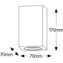 Γύψινο τετράγωνο spot οροφής 1xGU10 70x170mm