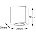 Γύψινο τετράγωνο spot οροφής 1xGU10 70x90mm