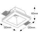 Γύψινο τετράγωνο spot 1xGU10 120x120mm