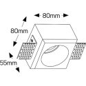 Γύψινο τετράγωνο spot 1xGU10 80x80mm