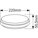 Απλίκα LED 12W 3000K 800lm Φ220 IP40