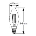 Λάμπα LED Κερί Filament C35 4W E14 4000K 380lm dim