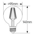 Λάμπα LED Γλόμπος Filament G95 5W E27 4000K 600lm