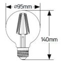 Λάμπα LED Αντεστραμμένου καθρέφτη χρυσό G95 6W E27 2700K 550lm dim