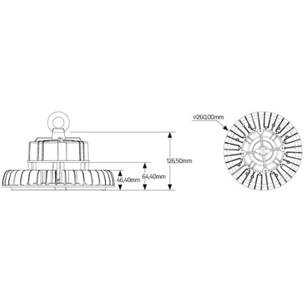 Καμπάνα LED Highbay Premium 60W 4000K 7800lm 90° IP65 - Image 2