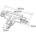 Σύνδεσμος Τ για ράγα τριφασική μαύρος