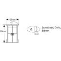 Φωτιστικό LED δαπέδου 1W 3000K 60lm IP68 Φ58mm