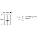 Φωτιστικό LED δαπέδου 1W 3000K 60lm IP68 Φ48mm