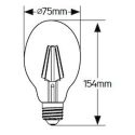 Λάμπα LED Vintage BT75 6W E27 2000K 500lm dim