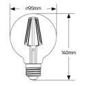 Λάμπα LED Vintage G95 6W E27 2000K 500lm dim