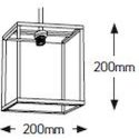 Φωτιστικό Iron E27 200×200 καλώδιο 2.5m μαύρο amber glass