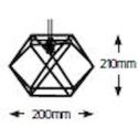 Φωτιστικό Iron E27 200×210 καλώδιο 2.5m μαύρο amber glass