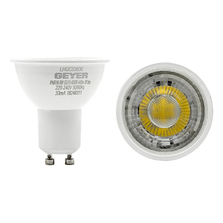 Λάμπα LED PAR16 6W GU10 4000K 445lm 38° dim