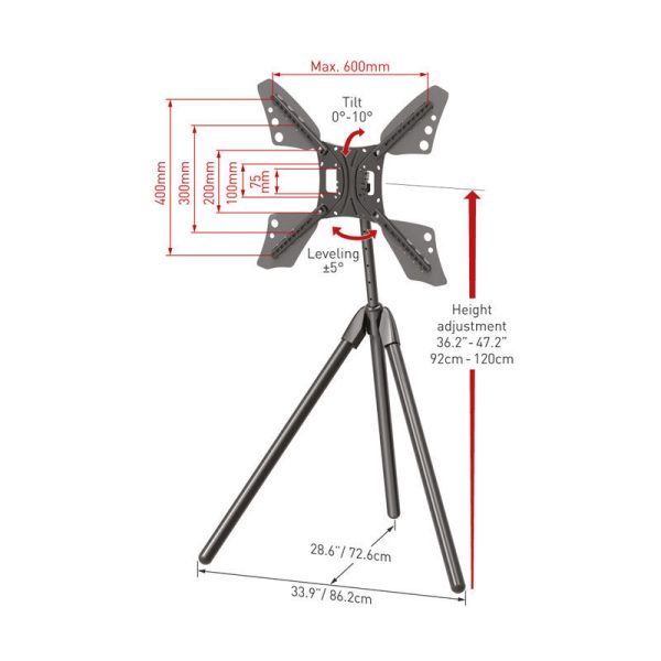 Βάση Τηλεόρασης Δαπέδου DTP410 Barkan 13" - 83" σε Τρίποδο