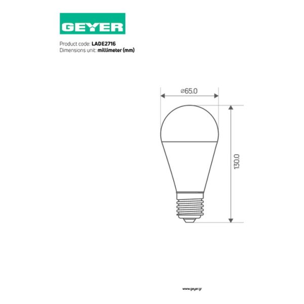 Λάμπα LED Premium Κλασική A60 16W E27 6500K 1700lm - Image 2